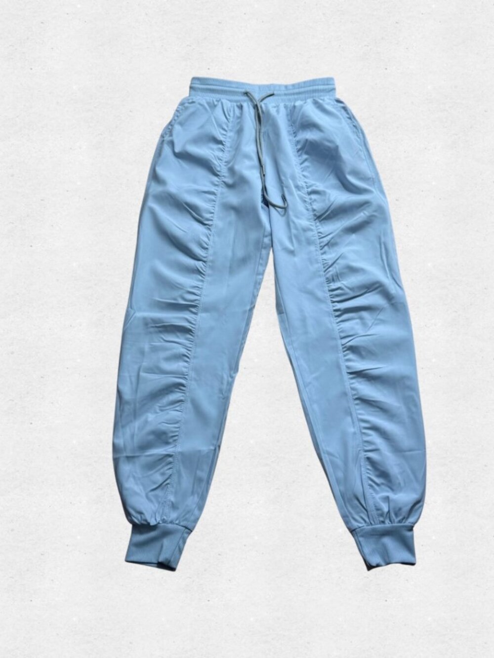 Light Baby Blue Midrise Pull On Ruched Joggers XS Workout Gym Pants Athleisure